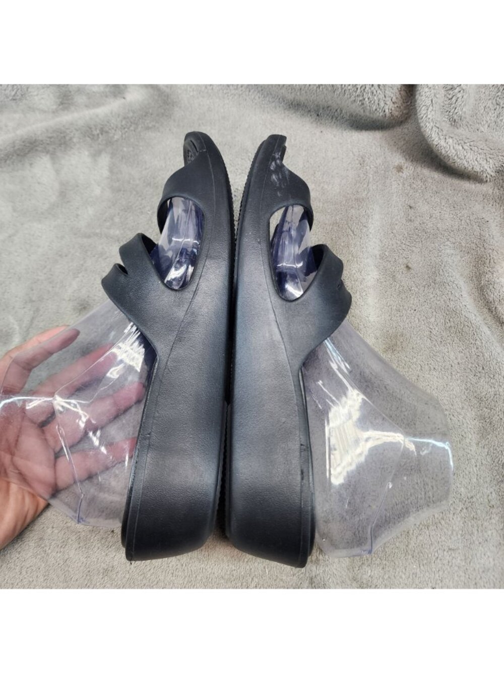 Crocs Shoes Womens Size 10 Black Synthetic Slip On Sandals - Picture 7 of 10